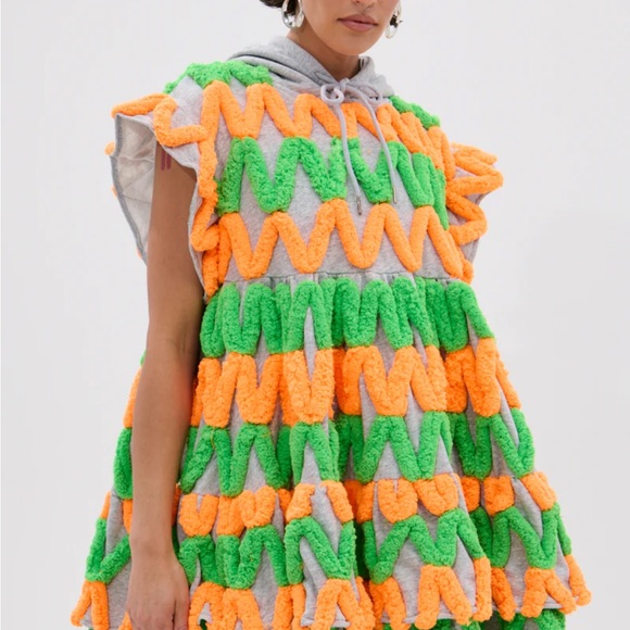 AKIRA Green and Orange Mini Dress - Picture 4 of 8